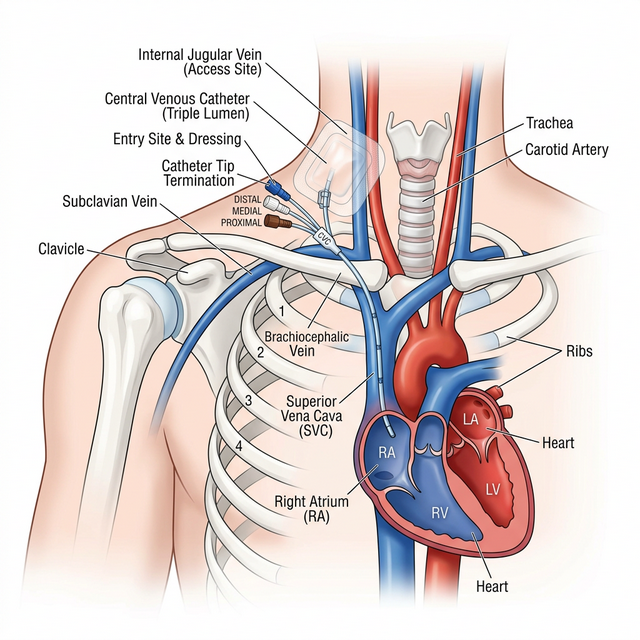 Venous and IV access illustration